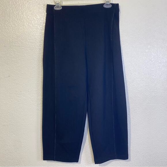 Max Studio London Black Barrel Leg Trouser Pull On Pants Size XL - Picture 1 of 4